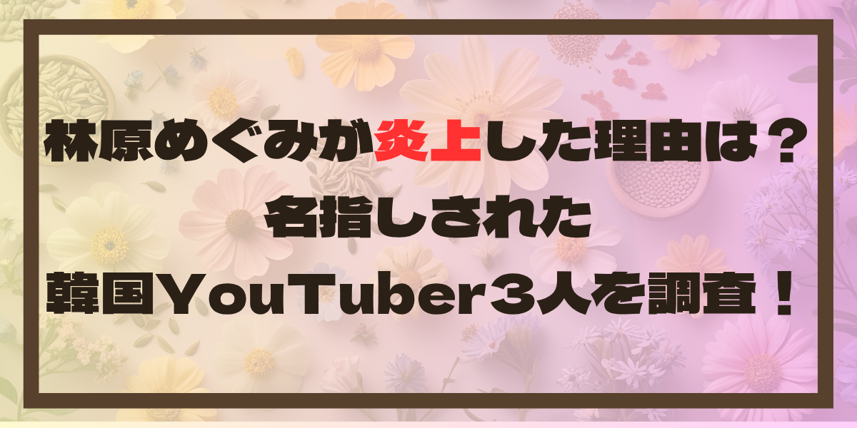 林原めぐみが炎上した理由は？名指しされた韓国YouTuber3人を調査！