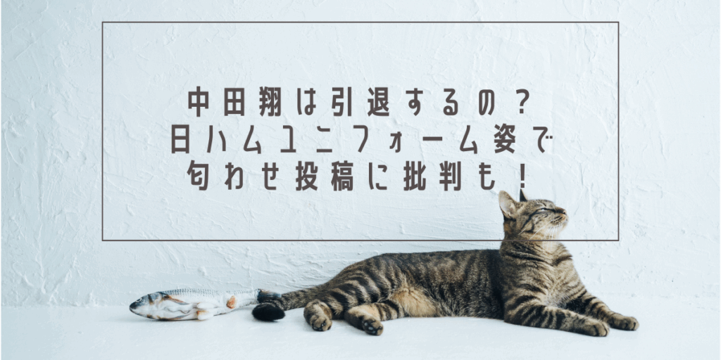中田翔は引退するの？日ハムユニフォーム姿で匂わせ投稿に批判も！