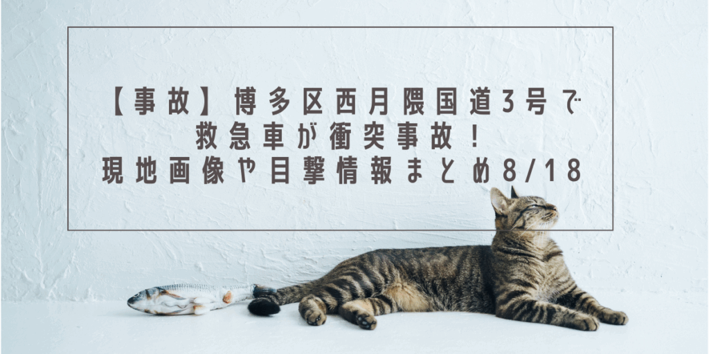 【事故】博多区西月隈国道3号で救急車が衝突事故！現地画像や目撃情報まとめ8/18
