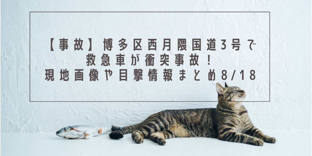 【事故】博多区西月隈国道3号で救急車が衝突事故！現地画像や目撃情報まとめ8/18