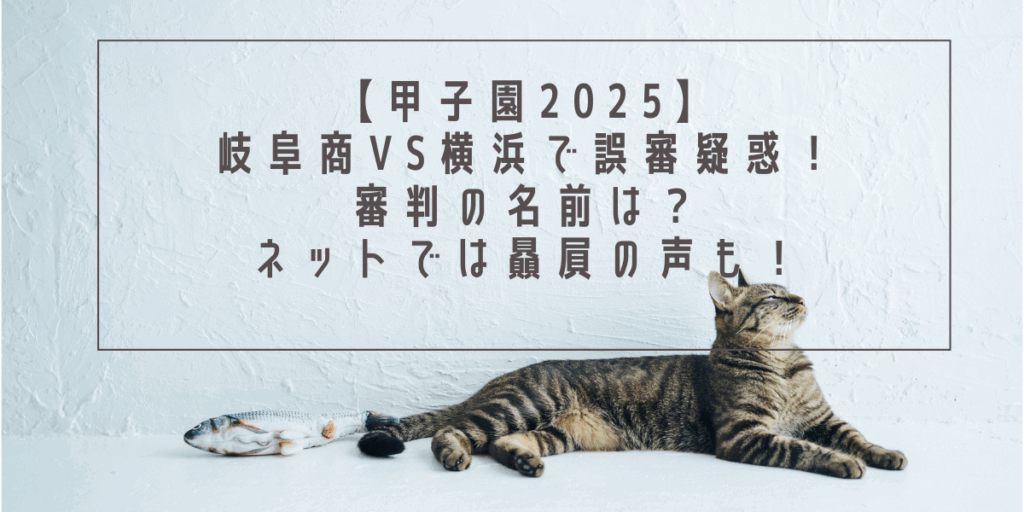 【甲子園2025】岐阜商vs横浜で誤審疑惑！審判の名前は？ネットでは贔屓の声も！