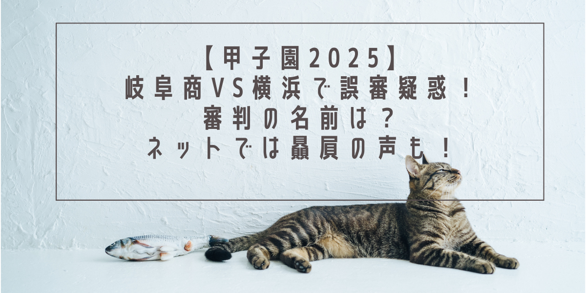 【甲子園2025】岐阜商vs横浜で誤審疑惑！審判の名前は？ネットでは贔屓の声も！