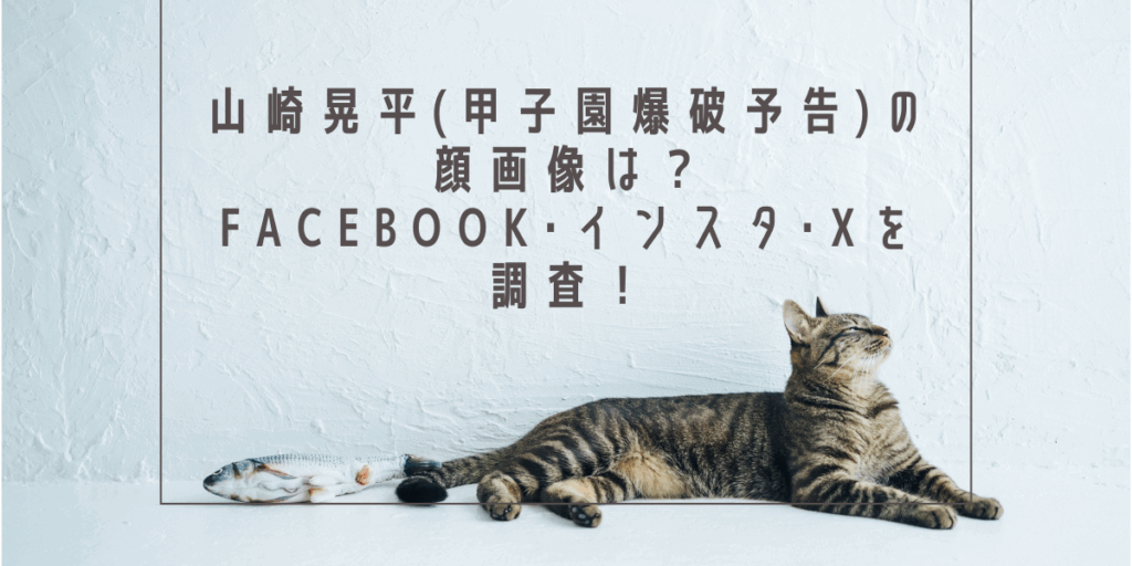山崎晃平(甲子園爆破予告)の顔画像は？Facebook･インスタ･Xを調査！