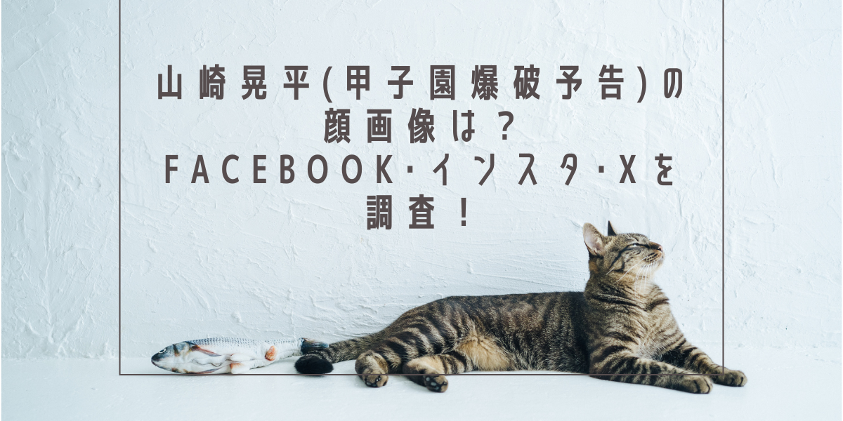 山崎晃平(甲子園爆破予告)の顔画像は？Facebook･インスタ･Xを調査！
