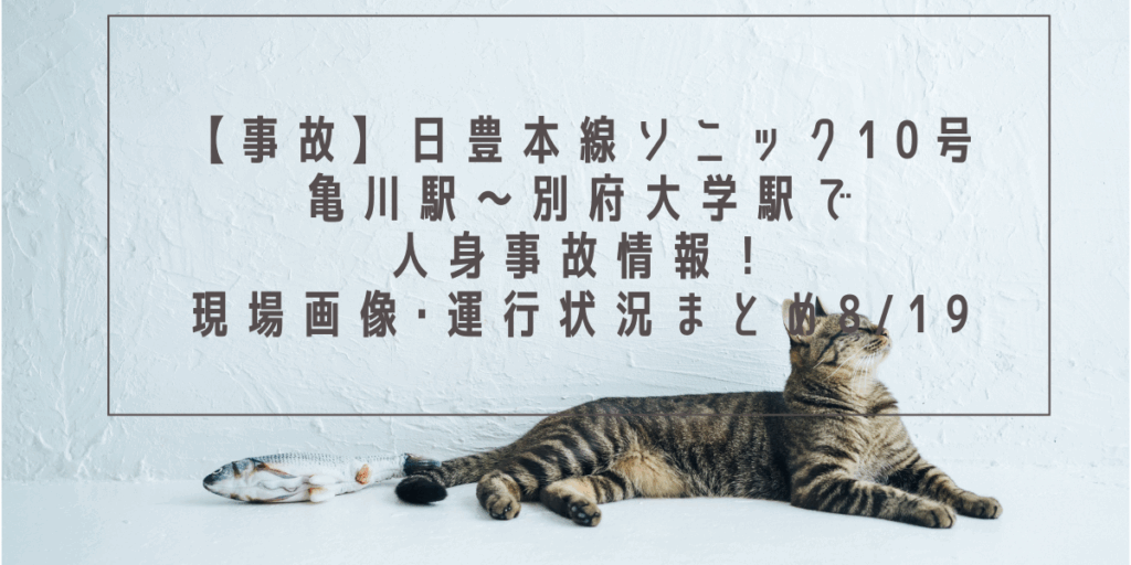【事故】日豊本線ソニック10号亀川駅～別府大学駅で人身事故情報！現場画像･運行状況まとめ8/19