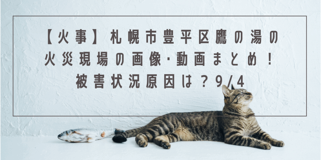 【火事】札幌市豊平区鷹の湯の火災現場の画像･動画まとめ！被害状況原因は？9/4